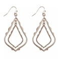 thumbnail image 4 of Hammered Filigree Hollow Earrings Layer Teardrop Hook Fashion Women Gold Jewelry, 4 of 5
