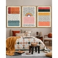 thumbnail image 4 of SHENIFY large 24x36in3pcs Natural Framed Boho Abstract Wall Art Mid-Century Color Block Shape Illustrations Modern Minimalist Painting Decorative Artwork, 4 of 6