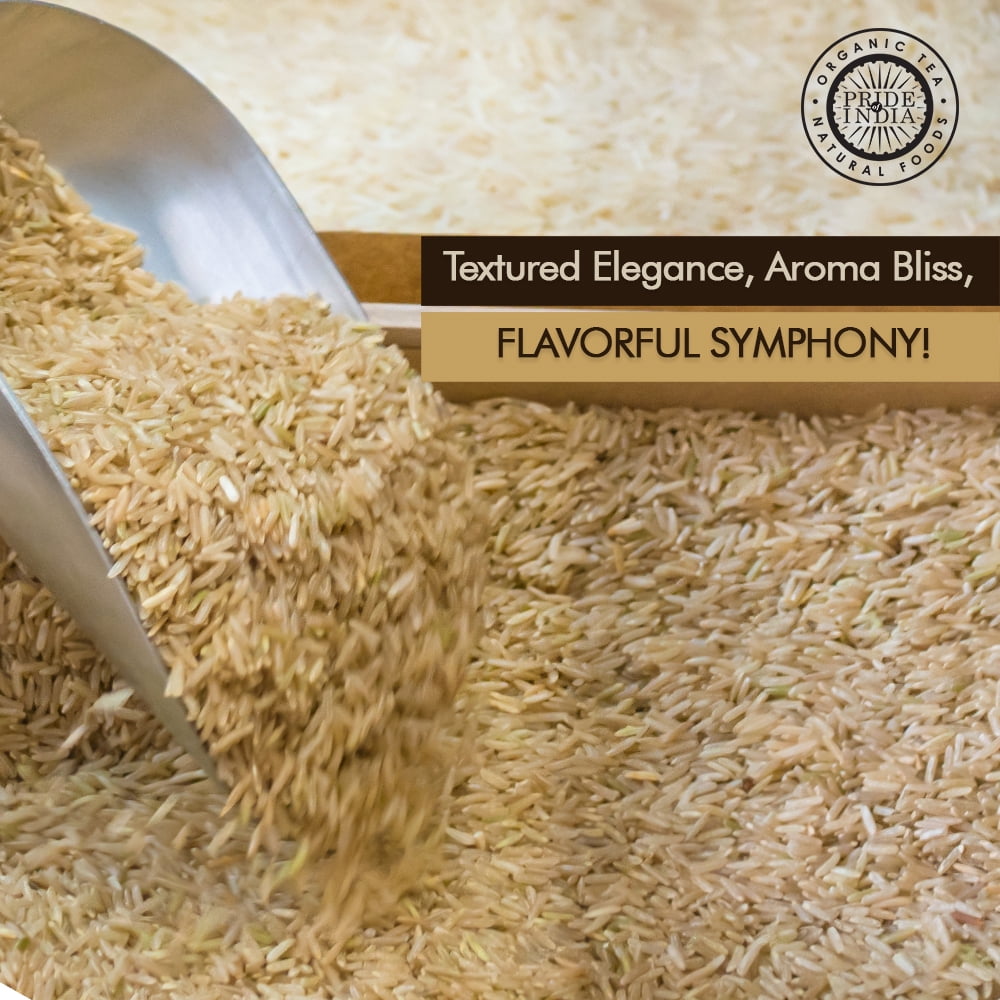 Pride of India Naturally Aged Brown Basmati Rice, Extra Long Grain, 10 Pound, Gluten-Free