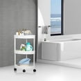 thumbnail image 5 of Mobile Bathroom Corner Shelf Kitchen Living Room Storage Organizer For Snacks Toiletries Three Tier Rolling Cart With Wheels, 5 of 5