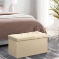 thumbnail image 2 of WEPSEN Folding Storage Ottoman Bench, Leather Footstool End of Bed Storage Chest, 2 of 14