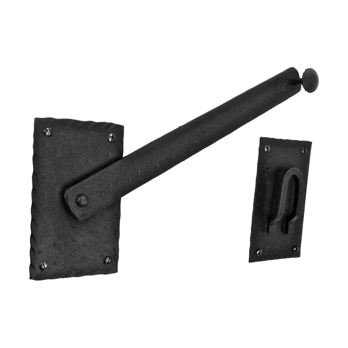Renovators Supply Manufacturing Black Wrought Iron Gate Flip Latch 12" Large Antique Two Sided Flip Locks Rust Resistant Powder Coated Barn Door and Fence Gate Latches with Hardware Pack of 3