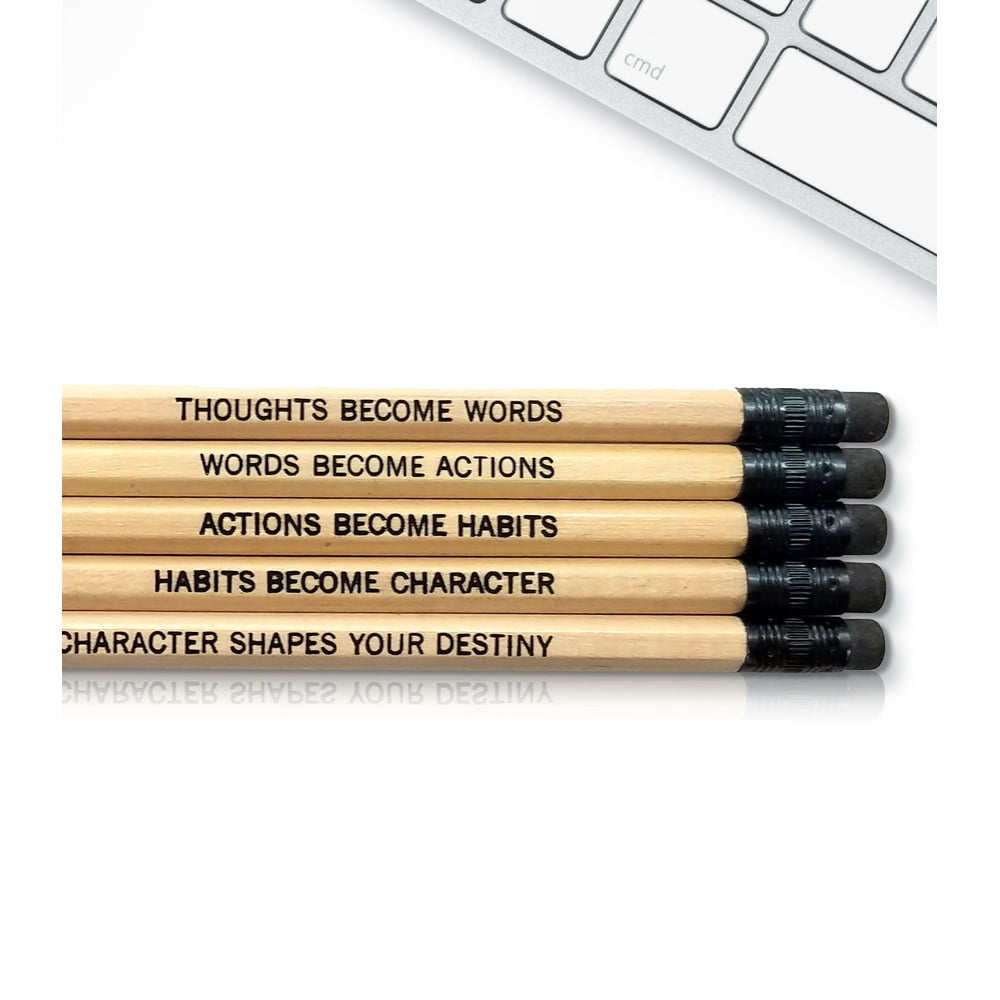 Gandhi Quote Inspirational Pencils Engraved With Funny And