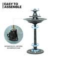 thumbnail image 5 of MoNiBloom 35" Outdoor Pedestal Water Fountain and Birdbath, Waterfall with Recirculating Pump for Garden Patio Backyard Décor, Green, 5 of 8