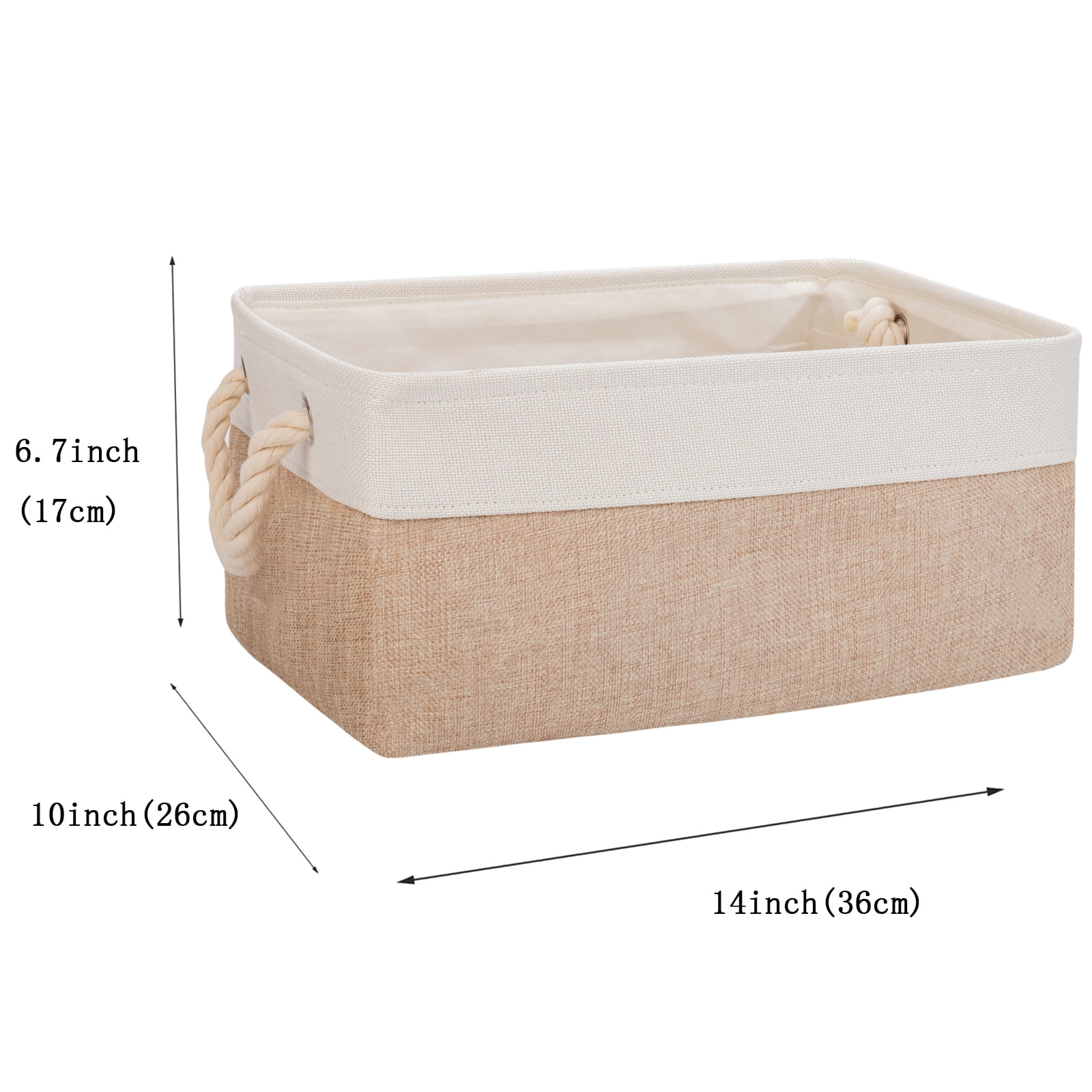 Storage Basket Bins - Decorative Baskets Storage Box Cubes Containers with Handles for Clothes Storage Toys, Books, Home, Office