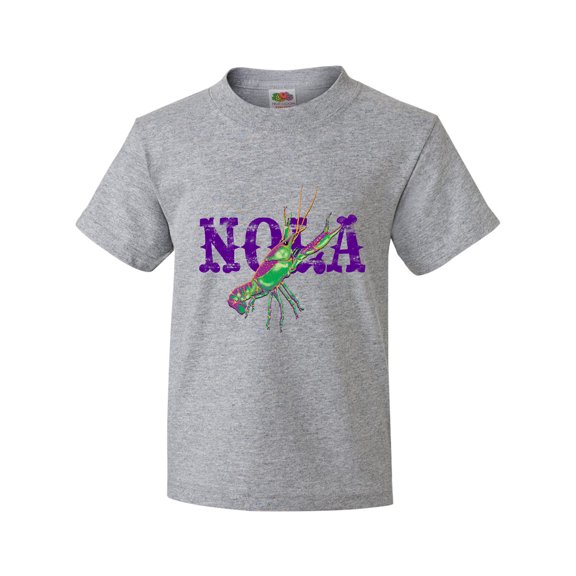 Inktastic NOLA Mardi Gras Crayfish in Purple Youth T-Shirt