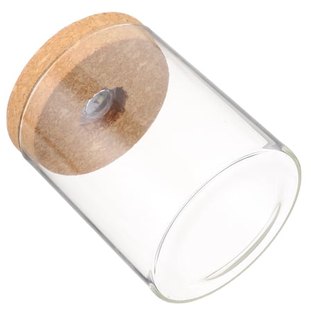 Worgeous Wood Mini Fish Tank Cylindrical Glass Bottle Borosilicate Glass White 1Pack