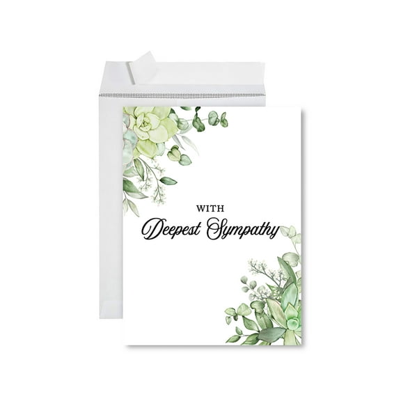 Koyal Wholesale Jumbo Sympathy Card with Envelope, Sorry For Your Loss Card With Deepest Sympathy, 1-Pk