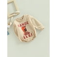 thumbnail image 3 of Qmyliery Toddler Baby Rompers Letter Print Western Cowboy Casual Long Sleeve Sweatshirt Jumpsuit for Newborn Girl Boy,0-24 Months, 3 of 8