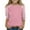 Pink #038, variant on Raglan 3/4 Sleeve Shirts for Girls Crew Neck Loose Fit Tops Plaid Print Summer Casual T-Shirts Black 150