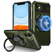 Dteck for iPhone 11 Case with Rotating Ring Stand, Compatible with MagSafe, Heavy Duty Magnetic Phone Case for iPhone 11,Green