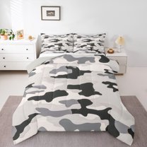 Manfei Cartoon Camo Bedding Comforter Set, Camouflage Twin Comforter Sets, Teens Kids Boys Girls Reversible Bedding Set, Lightweight Room Decor, 2-Piece