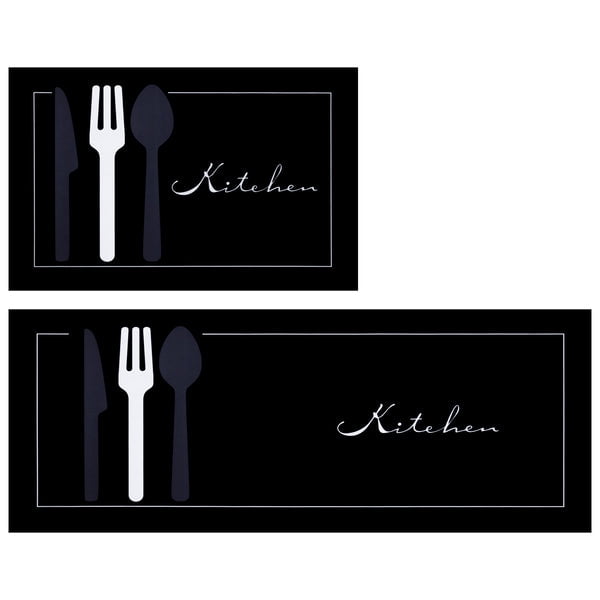 Tapete Absorbente para Cocina Ideen Negro 120 x 45 cm
