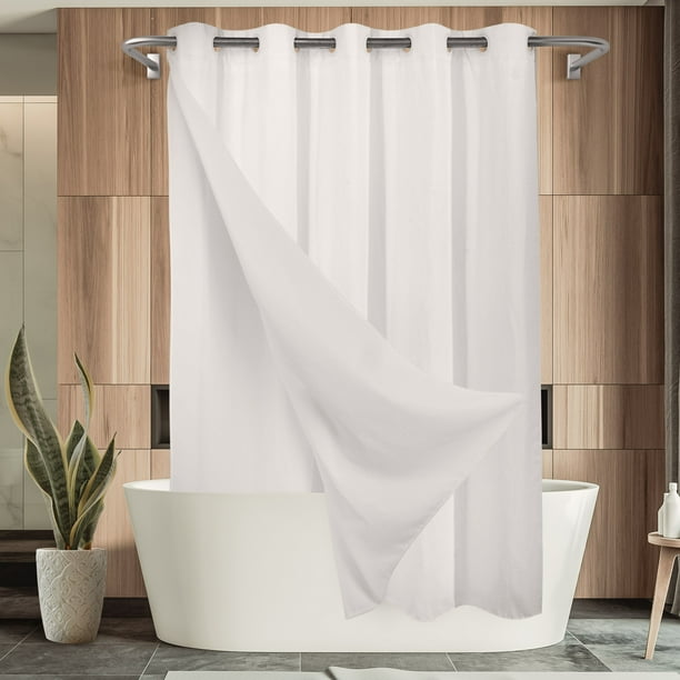 Barossa Design Hotel Grade Shower Curtain with Snapin Liner Waffle