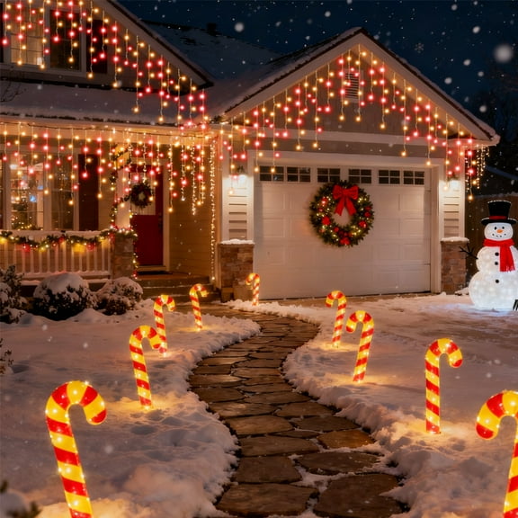 RGB Color Changing LED Icicle Lights For Outside House With 42-Key Remote,15FT LEDs Hanging Twinkle Christmas String Lights For House Roof Halloween Xmas,43 Modes,Timer,Holiday Presets,IP54