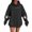 Black, variant on XIAONU Womens Hoodies Halloween Skeleton Print Drawstring Hoodie With Kangaroo Pocket Baggy Long Sleeve Pullover Hooded Sweatshirt