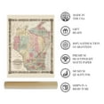 thumbnail image 4 of 1851 Wisconsin Map Poster - Vintage Map of Wisconsin Wall Art - Old Wisconsin Map Art Poster, 4 of 8