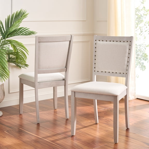 Safavieh Greyes Dining Chairs, Cream/Gray (Set of 2)