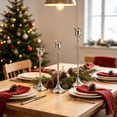 thumbnail image 4 of 3PCS Vintage Silver Taper Candlestick Holders for Table Decor, Tall Sturdy Metal Build, Fits Pillar Candles, Great for Wedding Fireplace & Dining Centerpieces, Ideal Housewarming Gift, 4 of 7