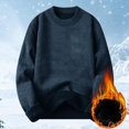 thumbnail image 2 of ManxiVoo Oversized Plush Lined Sweater For Women Long Sleeve Round Neck Casual Pullover Cozy Loose Fit Weekend Wear XXXL Size Blackish Green, 2 of 8