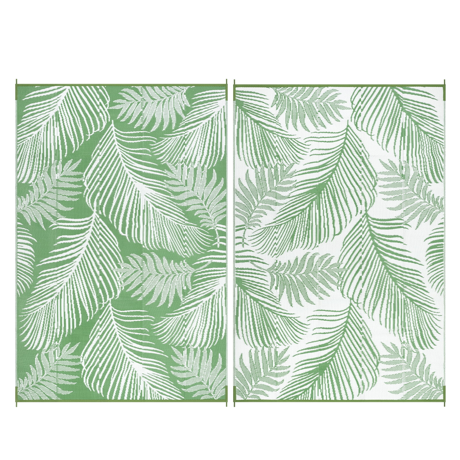 LOKHOM 9'x12' Green Outdoor Rug Waterproof Reversible Plastic Straw Rug for Patios,Porch,RV,Beach