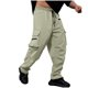 thumbnail image 2 of Pantalones largos para hombre, casuales, de moda, de color sólido, con cordón, cintura elástica y bolsillos., 2 of 8