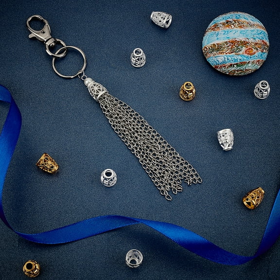 1box 200pcs Bead Cone End Caps 10mm Tassel Beads Caps Jewelry Cone Caps Jewelry End Caps Metal Spacer Beads Caps for Earring Bracelet Necklace Jewelry Crafts Making Supplies