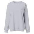 thumbnail image 4 of Sweaters For Women Trendy Casual Crewneck Long Sleeve Sweatshirts Teen Girls Outfits Polyester Spandex Gray Size M-2Xl Oversized Sweaters For Women, 4 of 8