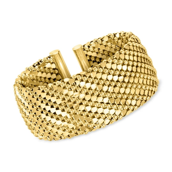 Ross-Simons Italian 14kt Yellow Gold-Plated Patterned Wide Cuff Bracelet, Women's, Adult