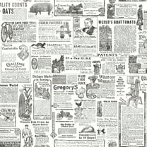 Chesapeake Underwood Black Vintage Newspaper Prepasted Non Woven Blend Wallpaper, 20.5-in by 33-ft, 56.4 sq. ft.