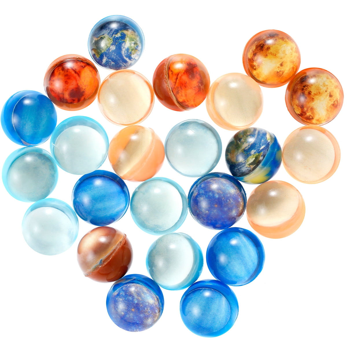 24pcs Bouncy Balls 32 mm Space Sensory Balls High Elasticity Rubber