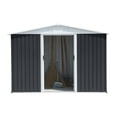 thumbnail image 6 of Waterproof Storage Shed 10FTx8FT, Metal Steel Outdoor Bike Storage with  Aluminum Alloy Frame,Waterproof Garden Tool House Shed for Backyard Lawn Patio, Grey, 6 of 7