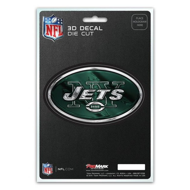 Décalcomanie New York Jets 5x8 Design Logo 3D Découpé