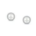 thumbnail image 3 of Lafonn Classic Sterling Silver Platinum Plated Lassire Pearl Earrings (0.61 CTTW), 3 of 5