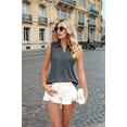 thumbnail image 5 of Sleeveless Tops for Women - Summer V Neck Casual Tank Tops Loose Solid Collar Shirts Grey XL, 5 of 8