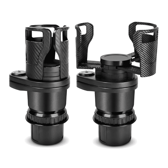 Car Cup Holder Expander - 2 in 1 Expandable Cup Holder with Adjustable Base, Fits 3 to 6.5 Inch Bottles and Mugs
