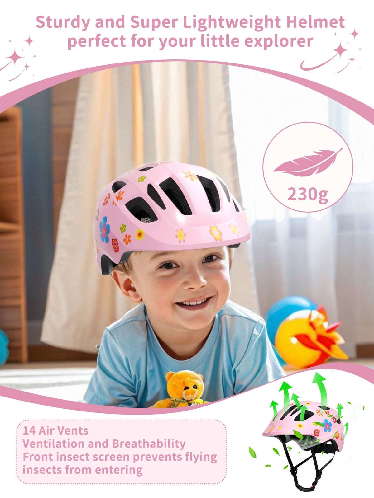 KORIMEFA Kids Bike Helmet Toddler Bicycles Helmets, Multi-Sport Protective Gear Set for 8-14 Years Boys Girls with Knee Elbow Pads Wrist Guards for Cycling,Skateboarding,Skating Scooter