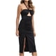 thumbnail image 4 of Falda de playa recortada con cuello en V y vestido elegante con tirantes sólidos a la moda para mujer Fridja  hj5947, 4 of 9