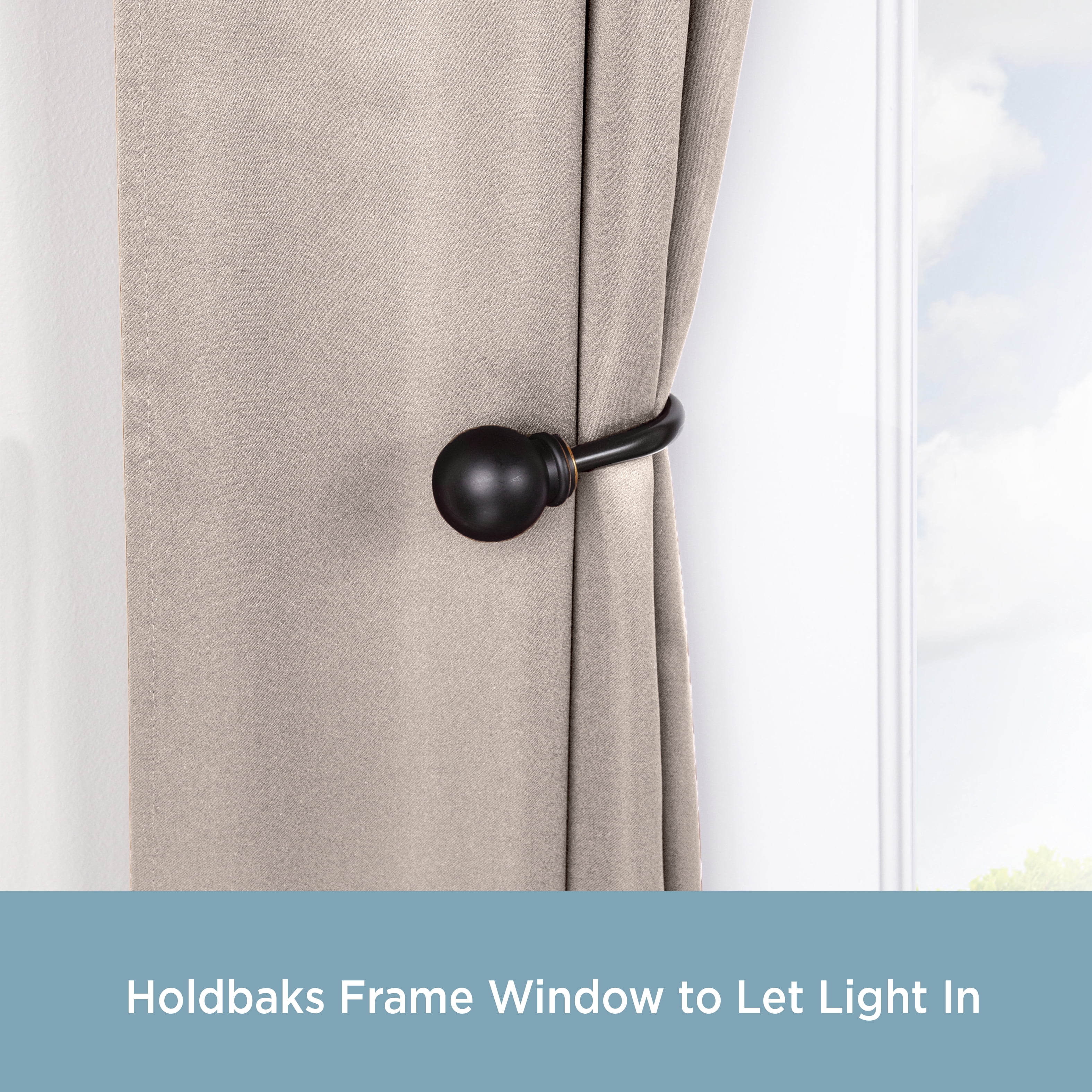 Kenney Chelsea Ball End Curtain Holdback Set, Oil Rubbed Bronze, Set of 2