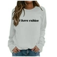 thumbnail image 1 of TINZ Femmes Quotidien Maison Extérieur Entraînement Manches Longues Col Rond T-Shirt Haut Chandail Imprimé Blouse de Rue Mode Urbaine Dames Shorts Ensembles Lingerie Légère Chandails Légers Femmes, 1 of 4