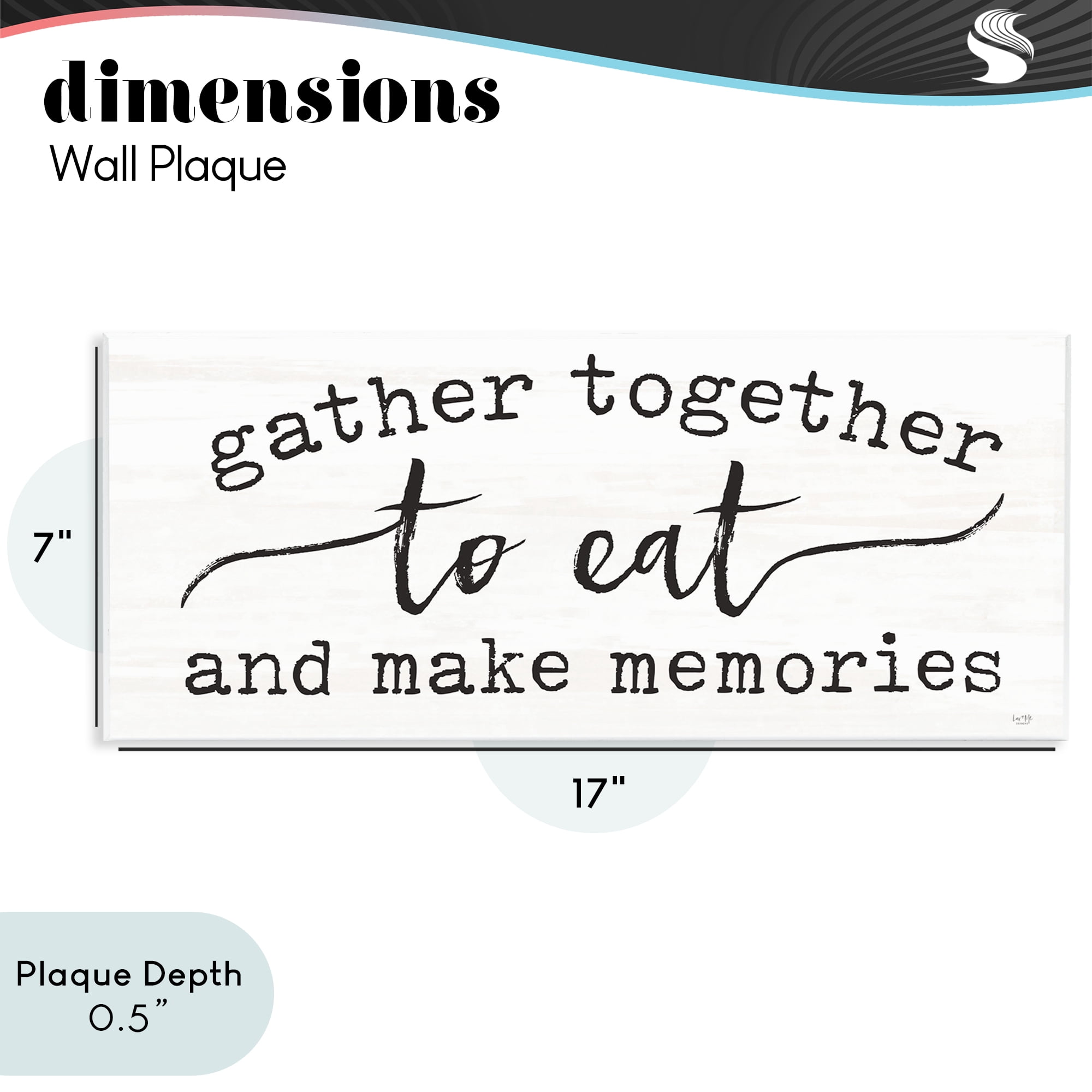 Stupell Industries Gather Together Eat & Memories Wall Plaque Art, design by Lux + Me Designs