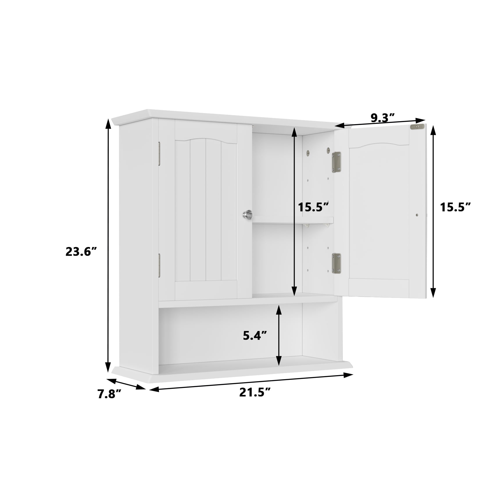 Smuxee Bathroom Wall Storage Cabinets with Door and Open Shelves,over The Toilet Storage,White Small
