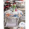 thumbnail image 5 of Outdoor Tablecloth with Umbrella Hole for Patio/Picnic/Party/Camping, Jellyfish Coastal Waterproof Table Cloth Round Cover Washable, Summer Beach Coral Starfish Grey Wooden (Dia 60"), 5 of 8