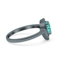 thumbnail image 2 of Pear Teardrop Art Deco Ring Black Tone Paraiba Tourmaline CZ 925 Sterling Silver Size 8, 2 of 6