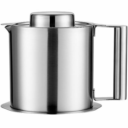 

1Pc Grease Strainer Pot Grease Container Stainless Steel Oil Pot Kitchen Gadget