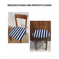 thumbnail image 6 of Navy Blue Striped Chair Seat Covers for Dining Room Stretch Chair Seat Covers Set of 4, Modern Farmhouse Blue White Stripes Chair Seat Protector Cushion Slipcovers for Kitchen Restaurant Office, 6 of 6