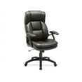 thumbnail image 3 of Lorell Black Base High-back Leather Chair Bonded Leather Seat - Bonded Leather Back - 5-star Base - Black - 27" Width x 32" Depth x 44.5" Height - 1 Each, 3 of 4