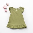 thumbnail image 2 of WBQ Baby Girls Toddle Infant Girls Cotton Linen Blend Tops T Shirts Blous, 2 of 9