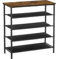 thumbnail image 2 of 5 Tier Shoe Rack Shoe Organizer for Closet Entryway with 4 Fabric Shelves and Top for Bags Shoe Shelf Steel Frame Industrial, 2 of 5