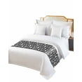 thumbnail image 2 of Xipuska Halloween Bed Runners for King Size Bed, Decorative Bed Throws for Foot of Bed, Black Grey Skull Skeletons Flowers Bed Runner Sofa Throw Bedding Scarf Protector Slipcover for Bedroom/Hotel, 2 of 6